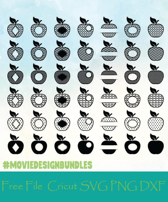 APPLES MONOGRAM FRAMES FREE DESIGNS SVG, PNG, DXF FOR CRICUT - Movie