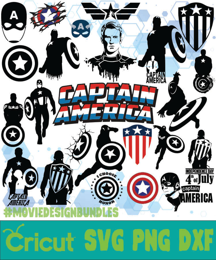 Download Capitan America Marvel Bundle Svg Png Dxf Movie Design Bundles PSD Mockup Templates