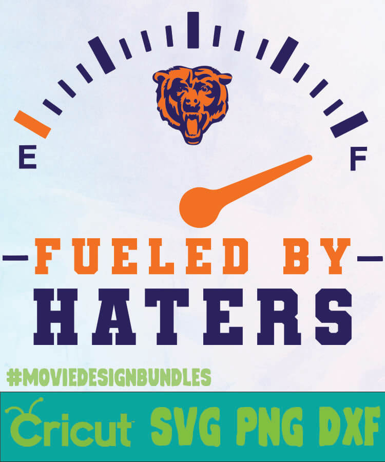 CHICAGO BEARS FUELED BY HATERS LOGO SVG, PNG, DXF - Movie Design Bundles