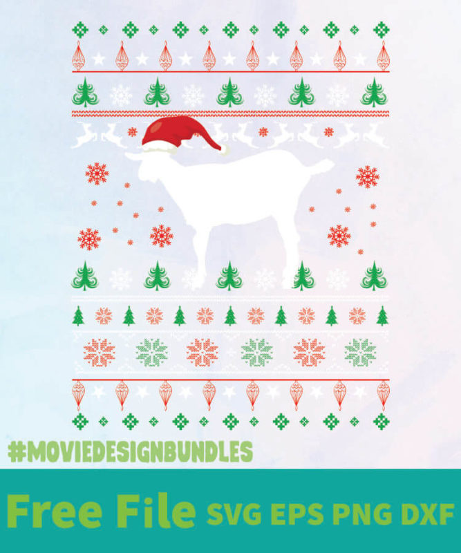 CHRISTMAS GOAT FREE DESIGNS SVG, ESP, PNG, DXF FOR CRICUT - Movie