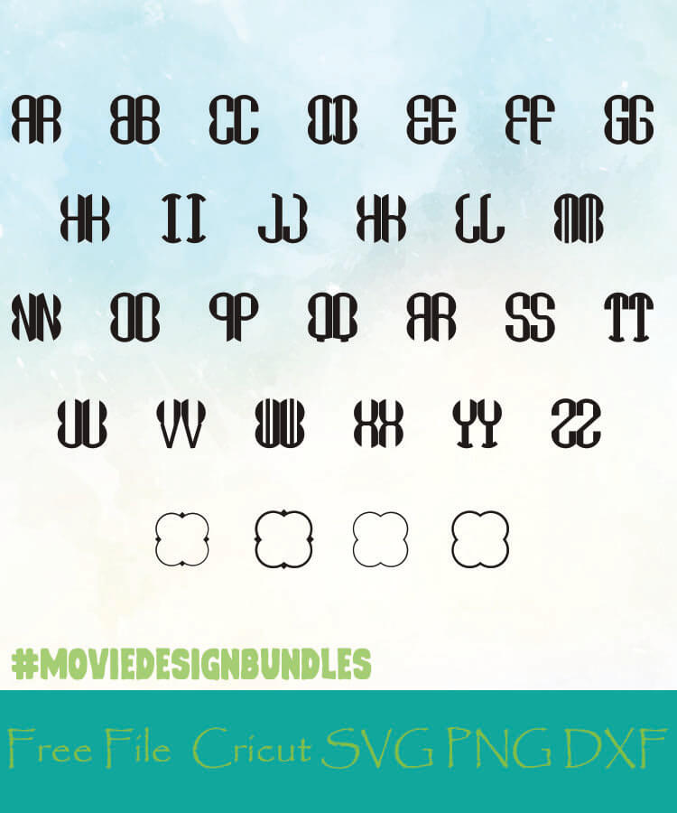 Download Clover Monogram 2 Letter Alphabet Letters Free Designs Svg Png Dxf For Cricut Movie Design Bundles