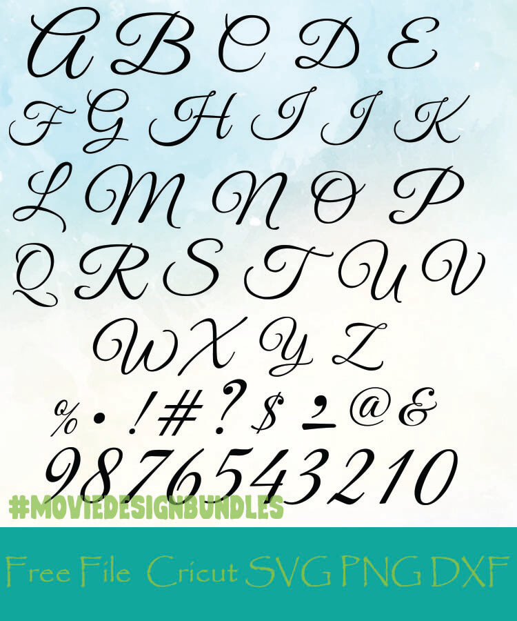 GREAT VIBES ALPHABET FREE DESIGNS SVG, PNG, DXF FOR CRICUT - Movie ...