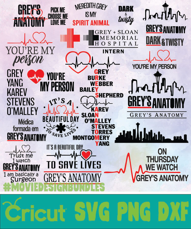 Download GREYS ANATOMY BUNDLE SVG, PNG, DXF - Movie Design Bundles