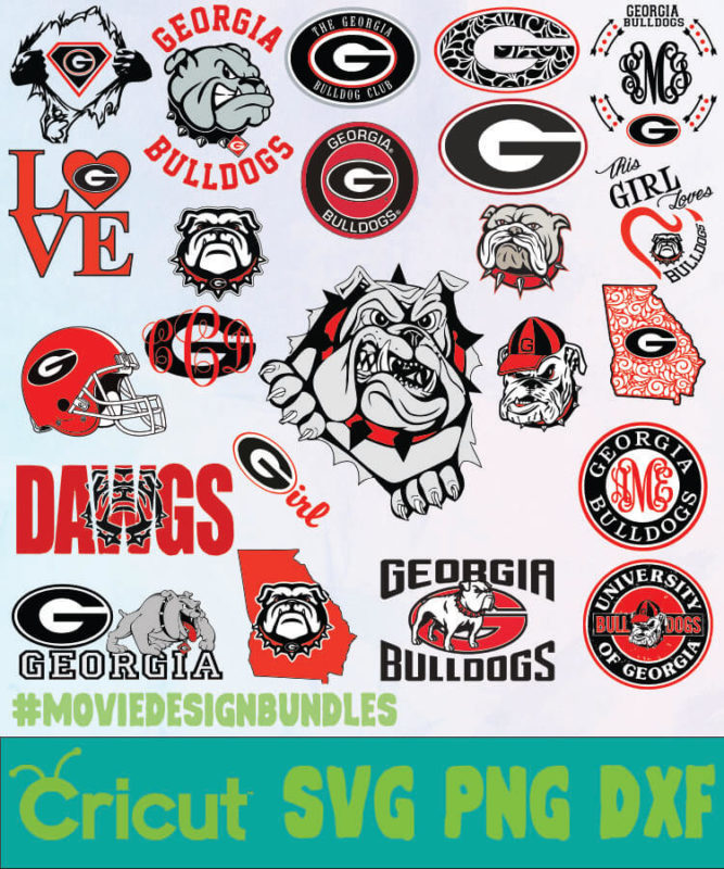 Georgia Bulldogs NCAA SVG, PNG, DXF - Movie Design Bundles