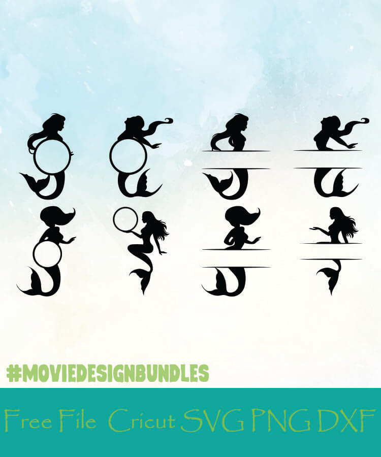 Mermaid Monogram Frames Free Designs Svg Png Dxf For Cricut Movie Design Bundles
