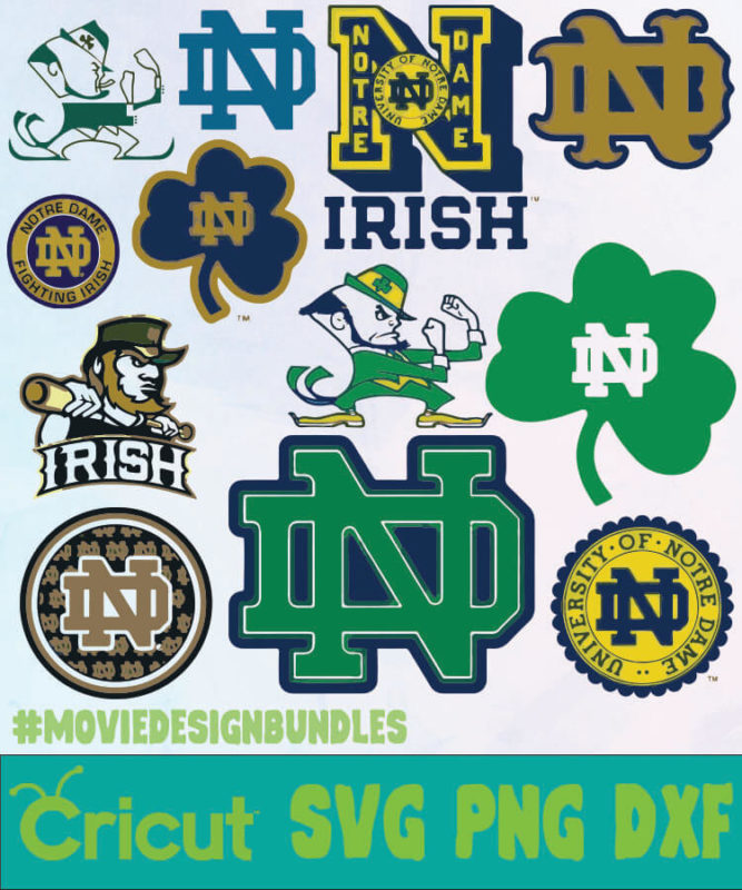 Notre Dame Fighting Irish NCAA SVG, PNG, DXF - Movie Design Bundles