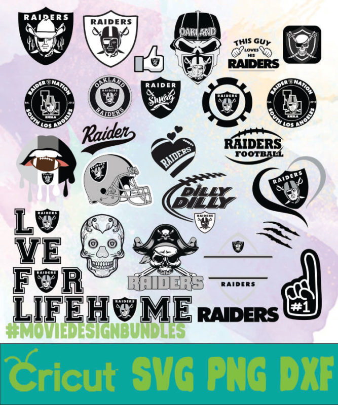 OAKLAND RAIDERS LOGO BUNDLES SVG PNG DXF - Movie Design Bundles