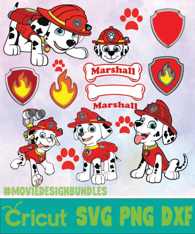 PAW PATROL MARSHAL BUNDLE SVG, PNG, DXF - Movie Design Bundles