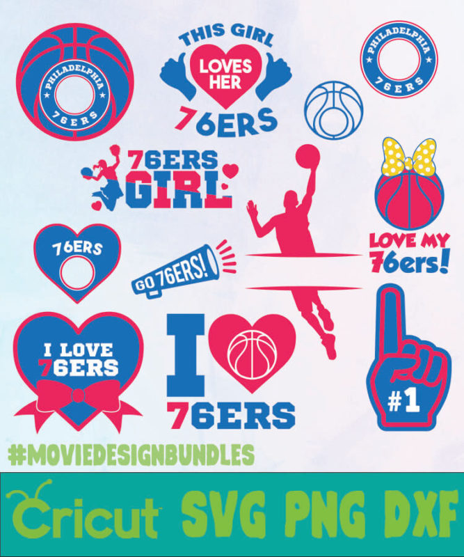 Download PHILADELPHIA 76ERS NBA BUNDLE SVG, PNG, DXF - Movie Design Bundles