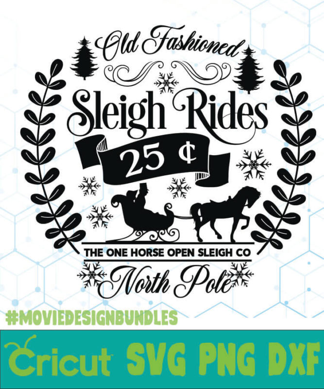 SLEIGH RIDES SIGN FREE DESIGNS SVG, ESP, PNG, DXF FOR CRICUT - Movie