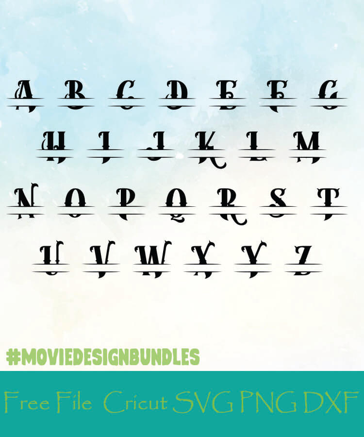 Download Split Monogram Alphabet Style 15 Free Designs Svg Png Dxf For Cricut Movie Design Bundles