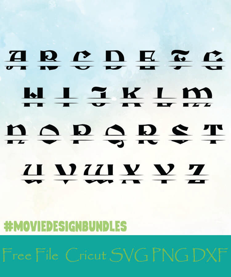 Download Split Monogram Alphabet Style 4 Free Designs Svg Png Dxf For Cricut Movie Design Bundles