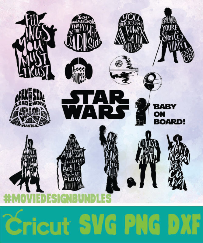 STARWARS LOGO BUNDLES SVG, PNG, DXF - Movie Design Bundles