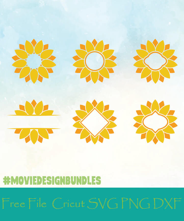 Sunflower Monogram Frames Free Designs Svg Png Dxf For Cricut