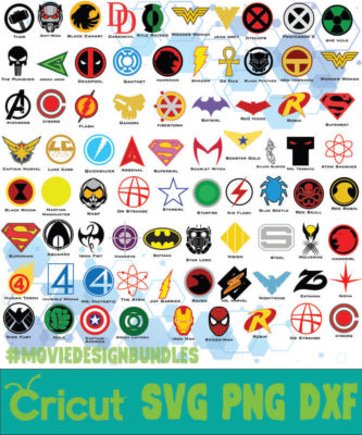 SUPERHERO ICON MARVEL BUNDLE SVG, PNG, DXF - Movie Design Bundles