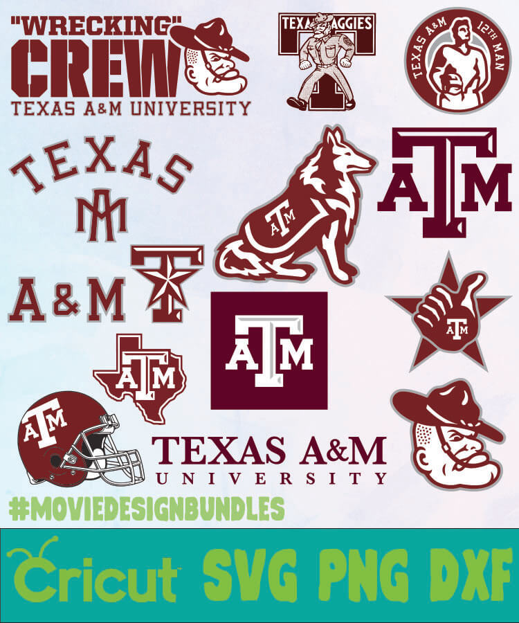 Texas A&M Aggies NCAA SVG, PNG, DXF - Movie Design Bundles