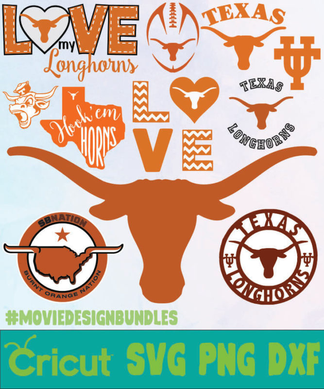 Texas LongHorns NCAA SVG, PNG, DXF - Movie Design Bundles