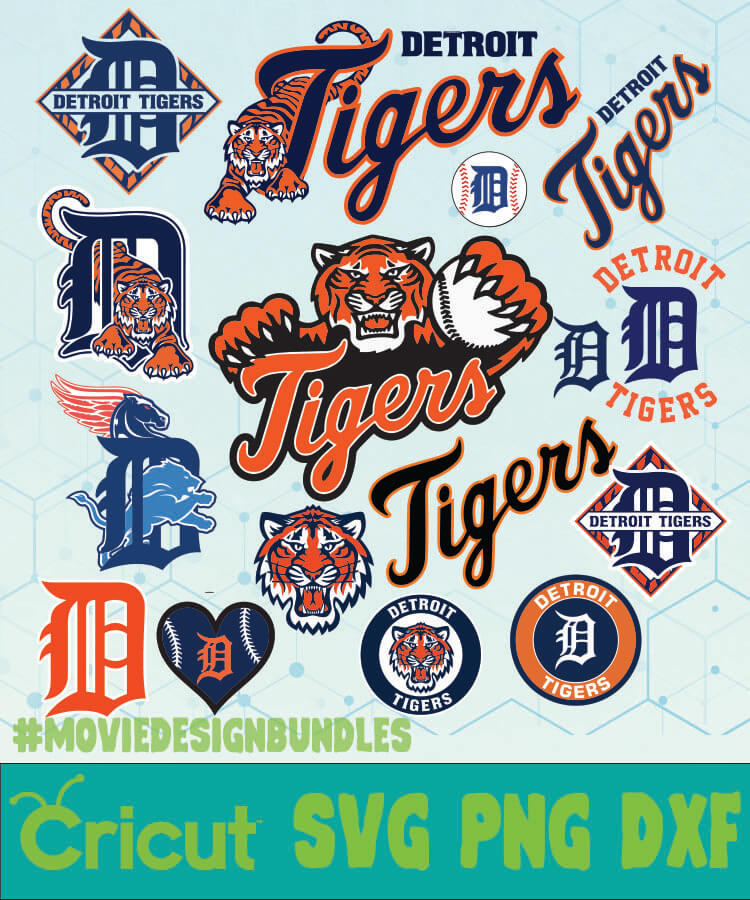DETROIT TIGERS MLB BUNDLE LOGO SVG, PNG, DXF - Movie Design Bundles