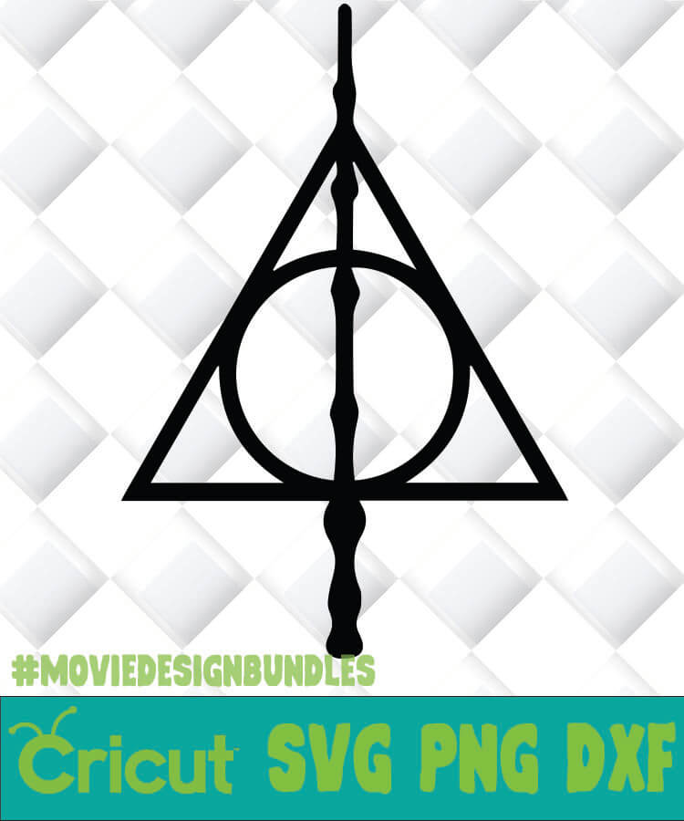 HARRY POTTER DEATHLY HALLOWS WITH WAND SVG, PNG, DXF, CLIPART - Movie
