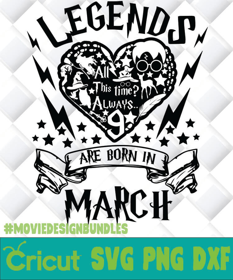 HARRY POTTER LEGENDS ARE BORN HEART SVG, PNG, DXF, CLIPART ...