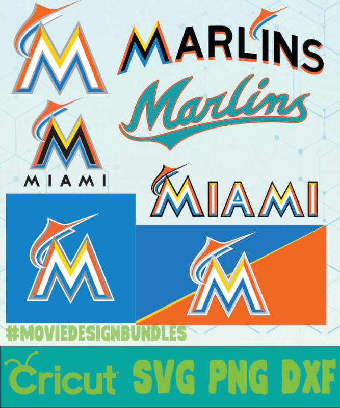 MIAMI MARLINS MLB BUNDLE LOGO SVG, PNG, DXF - Movie Design Bundles