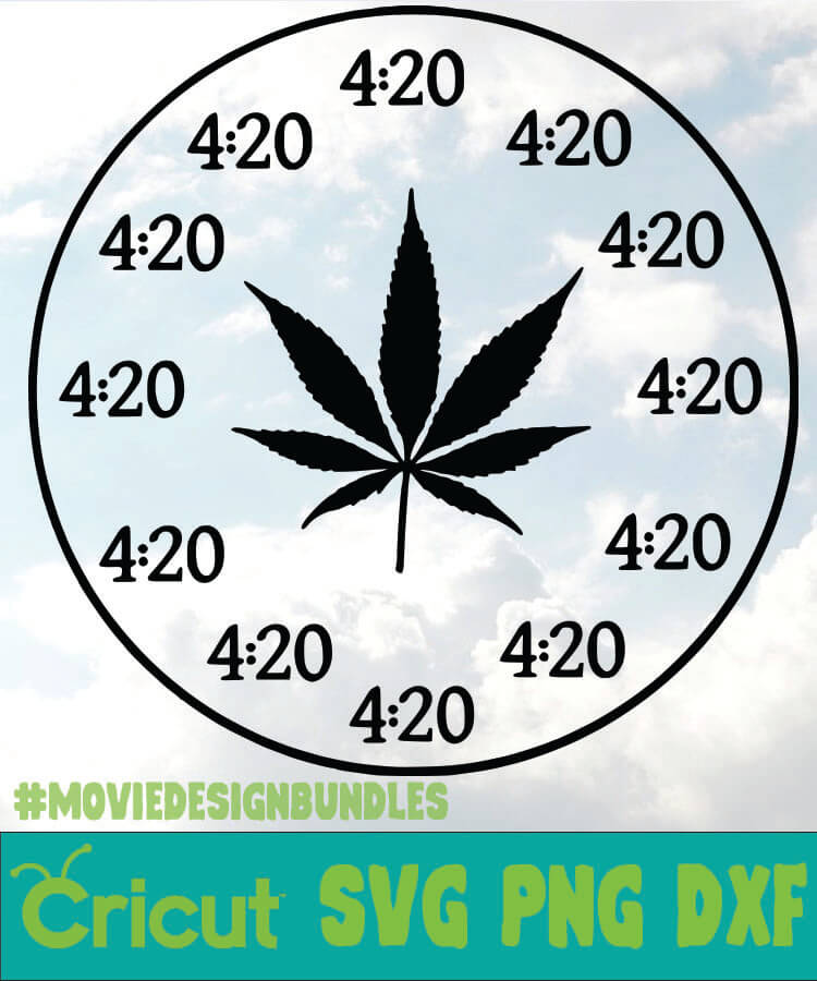 Download WEED CLOCK CANNABIS SVG, PNG, DXF CRICUT - Movie Design ...