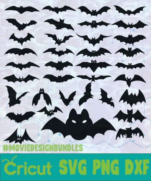 BATS ANIMAL SILHOUETTE LOGO SVG PNG DXF - Movie Design Bundles