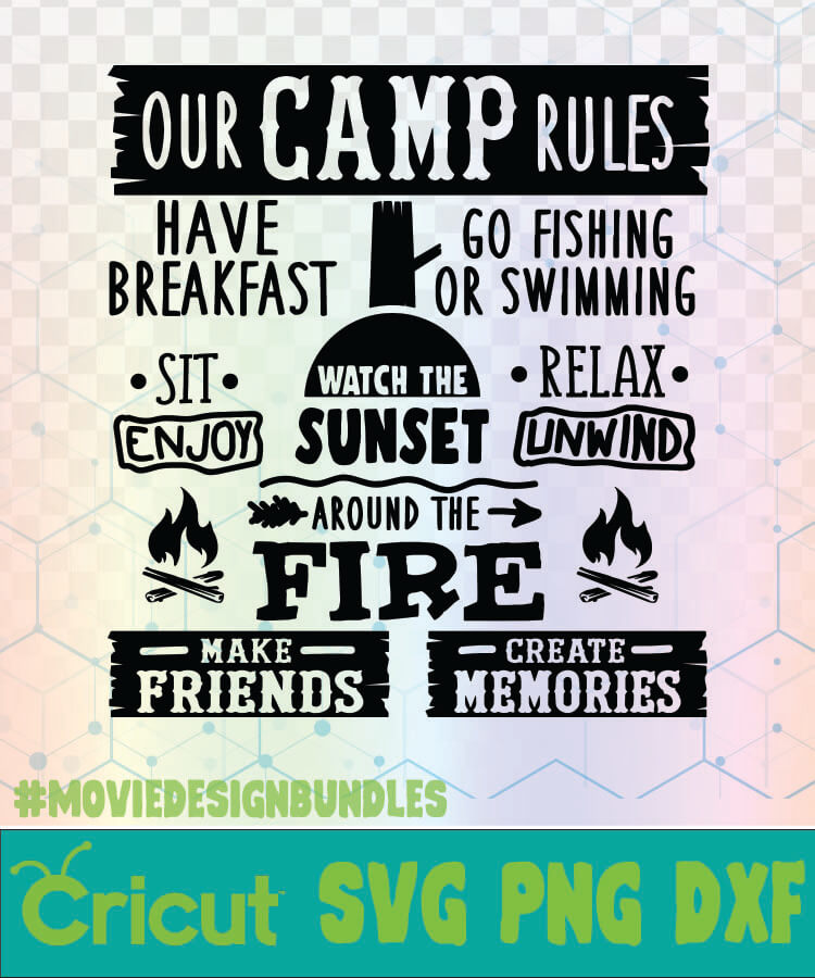 Download CAMP RULES CAMPING QUOTES LOGO SVG, PNG, DXF - Movie ...