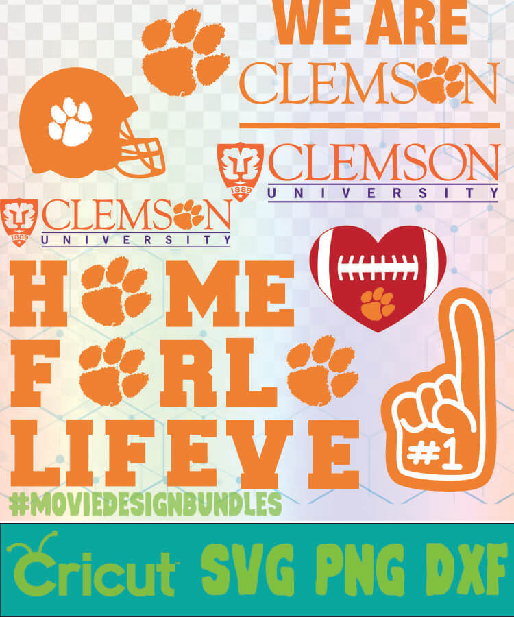 Clemson Tigers Ncaa Football 4 Svg Dxf Eps Pdf Png Vector Cutting file Clipart Cricut