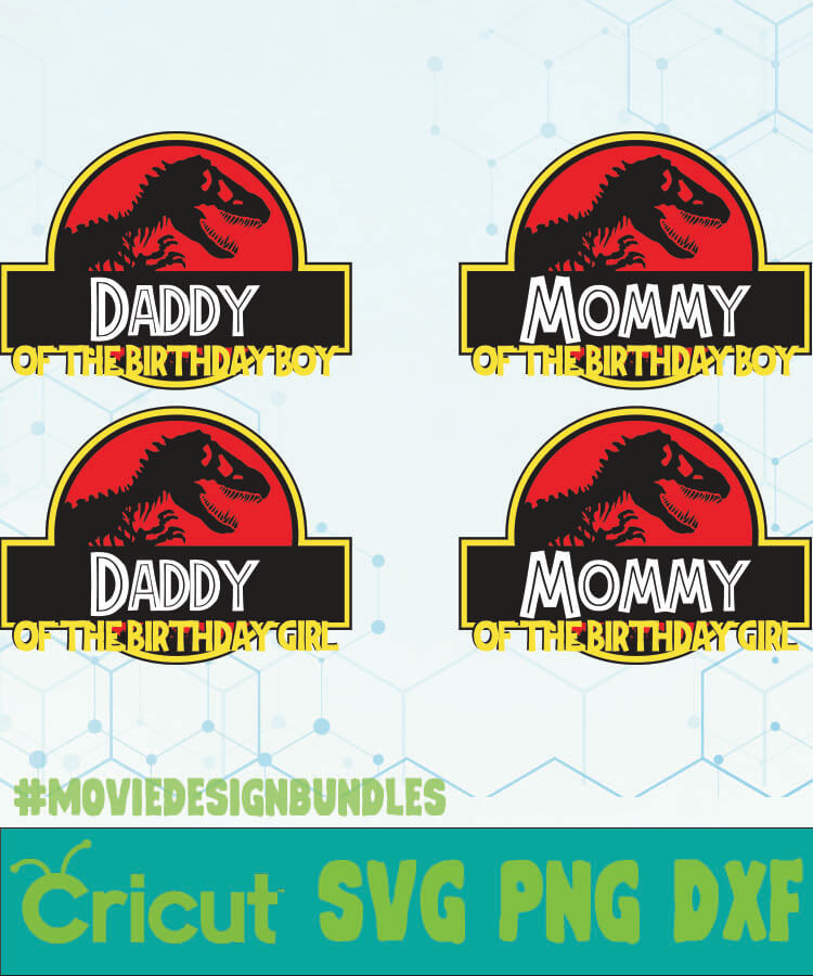 Download Daddy Mommy Of The Birthday Jurassic Logo Svg Png Dxf Movie Design Bundles