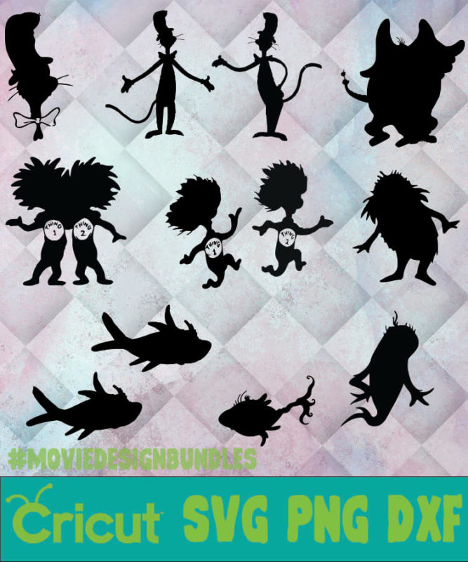 DR SEUSS BLACK CAT IN THE HAT SVG, PNG, DXF - Movie Design Bundles