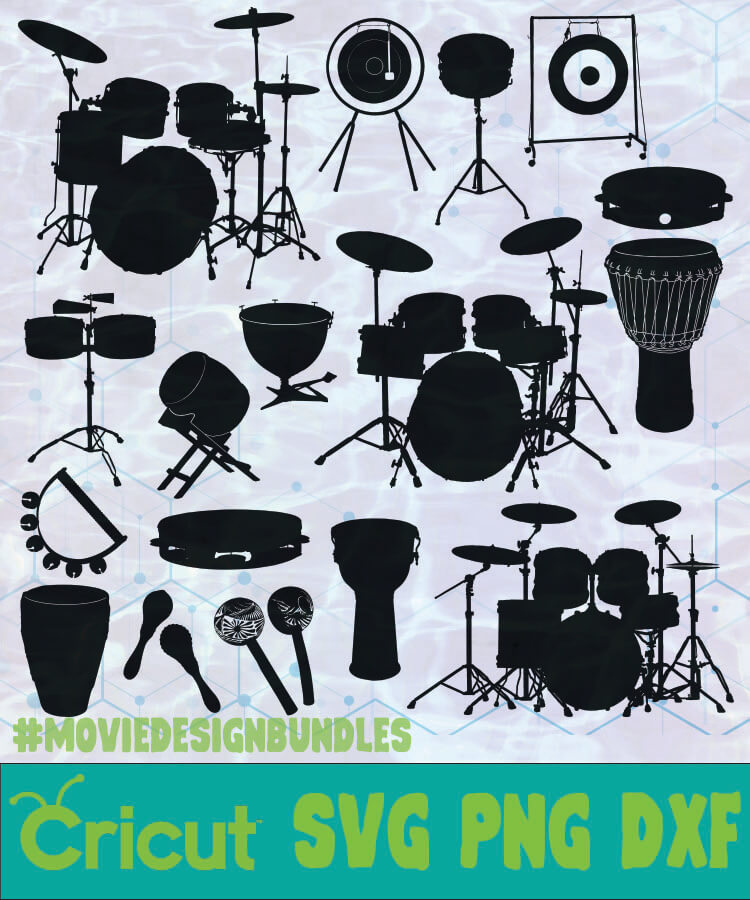 Download DRUM OBJECTS ITEMS SILHOUETTE LOGO SVG PNG DXF - Movie ...