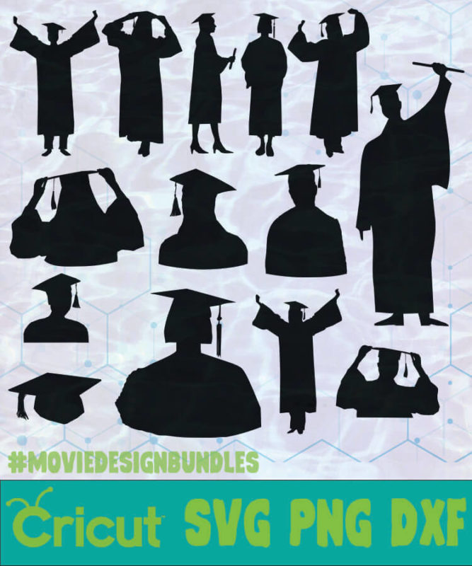 GRADUATED PEOPLE SILHOUETTE LOGO SVG PNG DXF - Movie Design Bundles