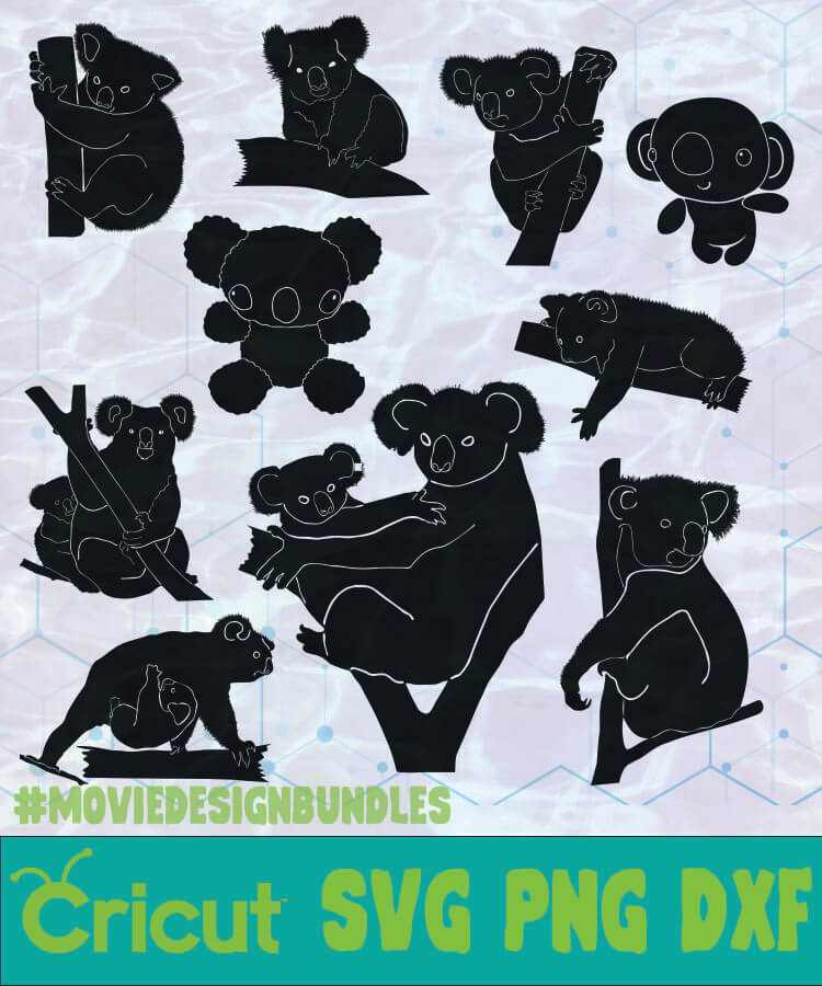 KOALA ANIMAL SILHOUETTE LOGO SVG PNG DXF - Movie Design Bundles