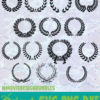 LAUREL WREATHS OBJECTS ITEMS SILHOUETTE LOGO SVG PNG DXF