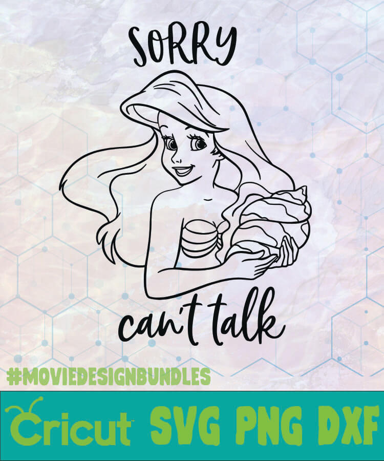 Download ARIEL SORRY CANT TALK DISNEY LOGO SVG, PNG, DXF - Movie ...