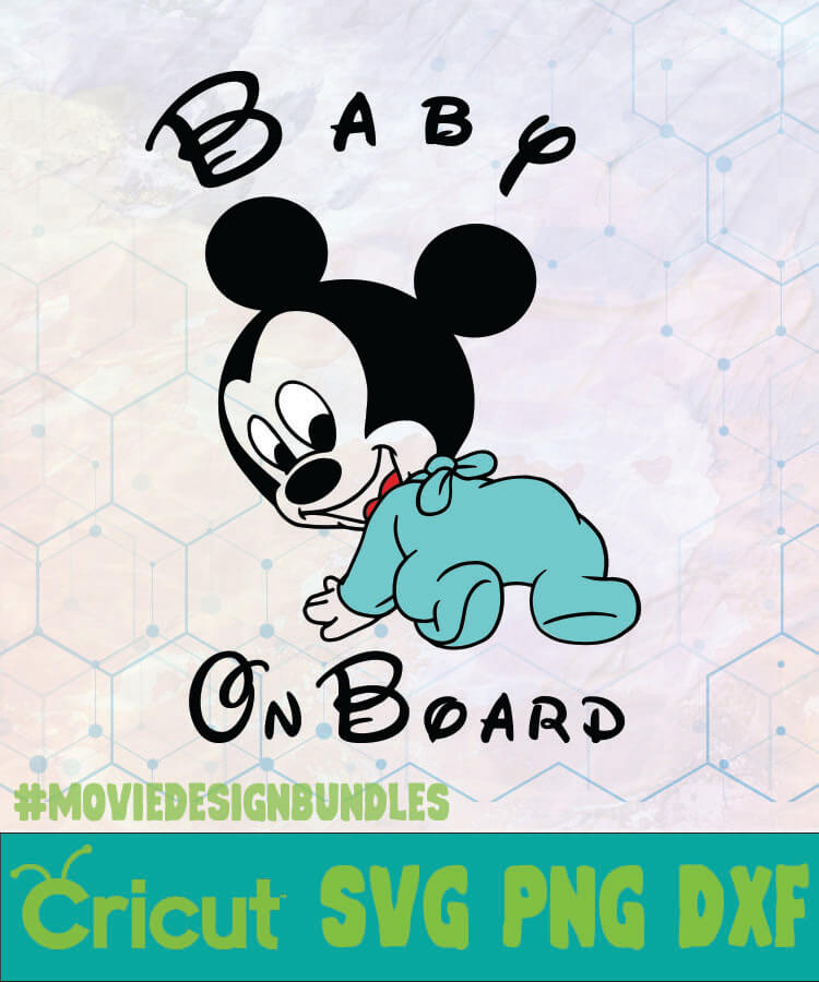 Download BABY ON BOARD MICKEY DISNEY LOGO SVG, PNG, DXF - Movie ...