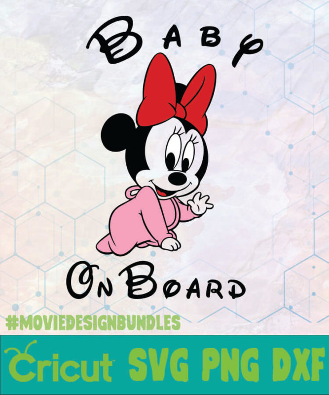 Download BABY ON BOARD MINNIE DISNEY LOGO SVG, PNG, DXF - Movie ...