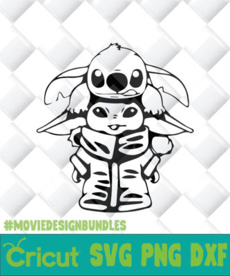BABY YODA AND STITCH OUTLINE SVG, PNG, DXF, CLIPART FOR CRICUT - Movie