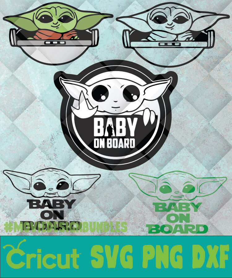 Download Baby Yoda Face Baby On Board Svg Png Dxf Clipart For Cricut Movie Design Bundles