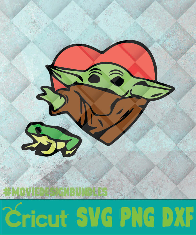 Download Baby Yoda With Frog Svg Png Dxf Clipart For Cricut Movie Design Bundles