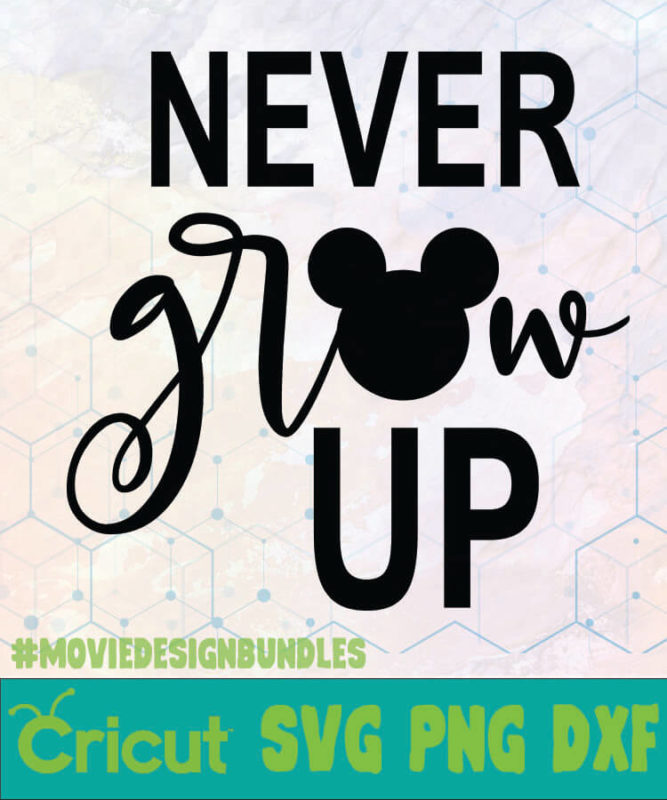 MICKEY NEVER GROW UP DISNEY LOGO SVG, PNG, DXF - Movie Design Bundles