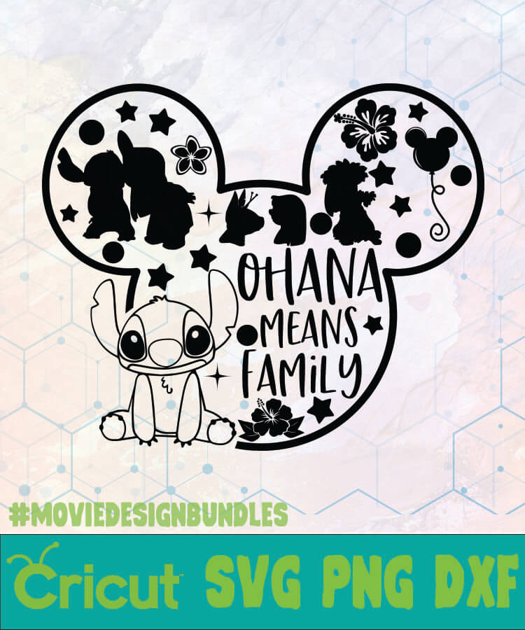 Download MICKEY OUTLINE LILO AND STITCH OHANA MEANS FAMILY DISNEY LOGO SVG, PNG, DXF - Movie Design Bundles