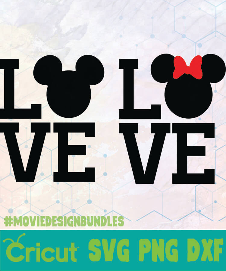 Download MINNIE AND MICKEY LOVE TEXT DISNEY LOGO SVG, PNG, DXF ...