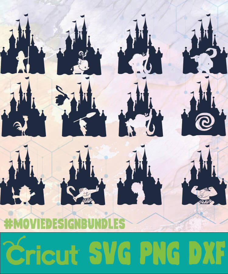 Moana Disney Castle Mickey Bundle Logo Svg Png Dxf Movie Design Bundles