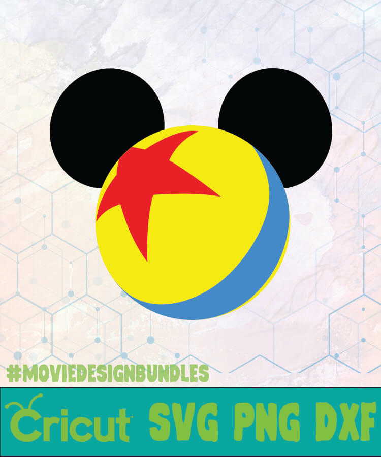 Download PIXAR LUXO BALL WITH MICKEY EARS DISNEY LOGO SVG, PNG, DXF ...