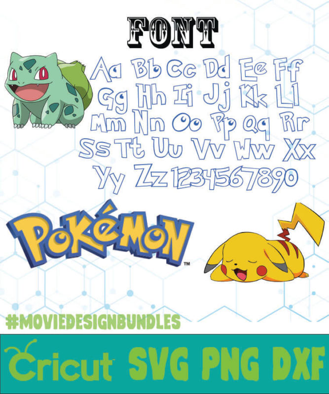 POKEMON OUTLINE FONT DISNEY FONT SVG PNG DXF - Movie Design Bundles