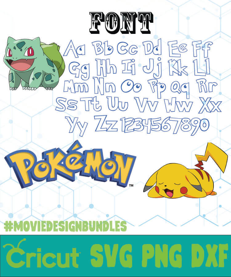 Download Pokemon Outline Font Disney Font Svg Png Dxf Movie Design Bundles SVG, PNG, EPS, DXF File