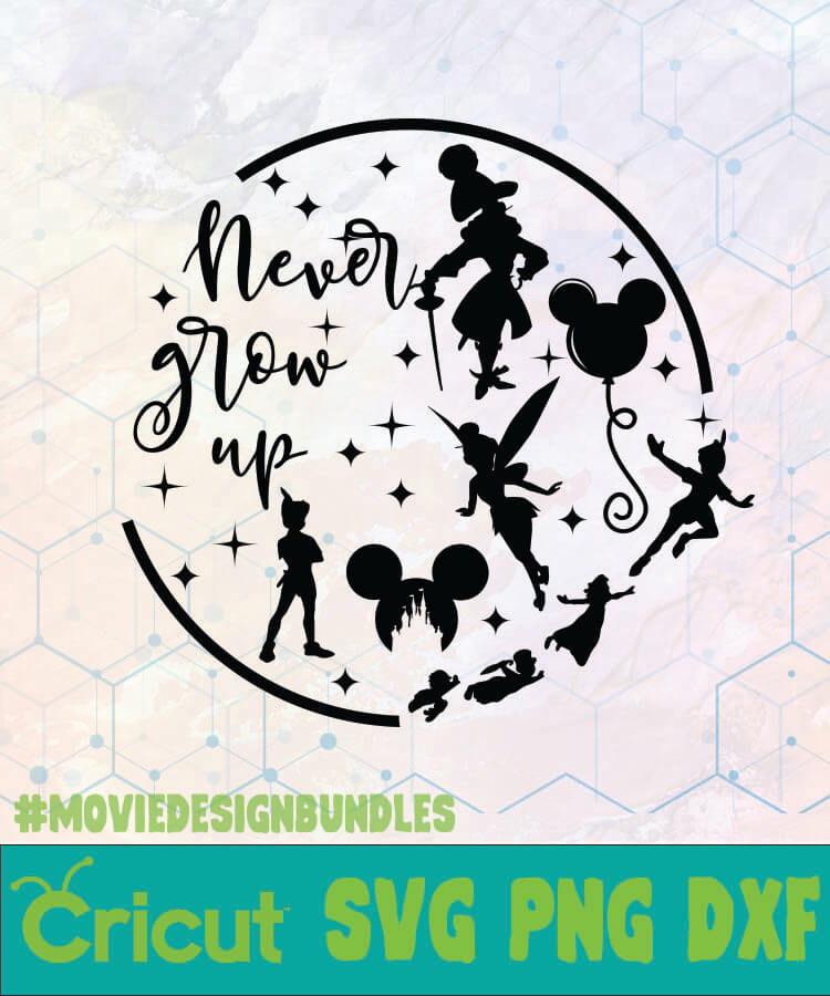 Download Round Peter Pan Never Grow Up Disney Logo Svg Png Dxf Movie Design Bundles
