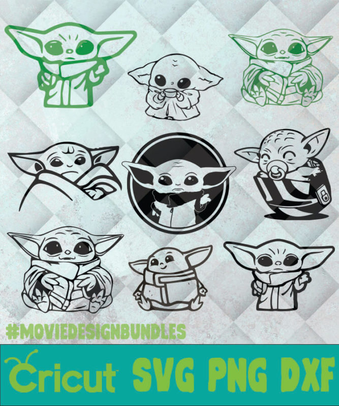 BABY YODA HIDING SVG, PNG, DXF, CLIPART FOR CRICUT - Movie ...